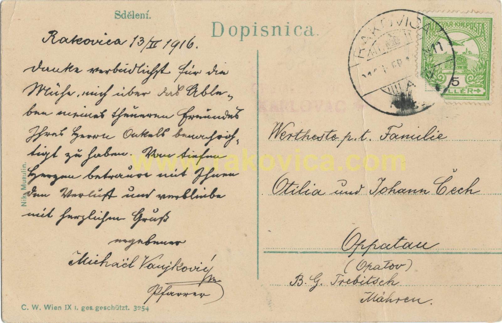 Rakovica razglednica 1916 1